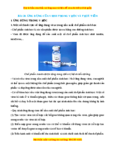 Lý thuyết Sinh học 10 Chân trời sáng tạo Bài 30: Ứng dụng của virus trong y học và thực tiễn