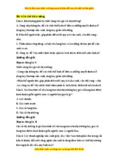 Trắc nghiệm Bài 4: Cơ chế thị trường KTPL 10 Cánh diều