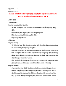 Giáo án Bài 22 Hóa học 12 Cánh Diều: Hình thành phức chất của ion kim loại chuyển tiếp trong dung dịch