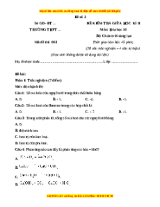 Đề thi giữa kì 2 Hóa học 10 Chân trời sáng tạo - Đề 3