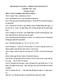 Đề thi vào lớp 6 Toán trường Thanh Xuân Hà Nội các năm