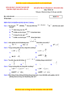Đề thi cuối kì 1 Toán 10 năm 2024 trường THPT Nguyễn Văn Cừ - Hà Nội
