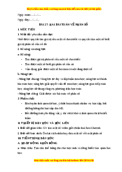 Giáo án Hai bài toán về phân số Toán 6 Kết nối tri thức