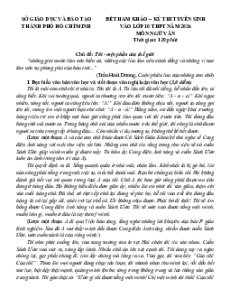 Đề minh họa thi vào lớp 10 Văn 2026