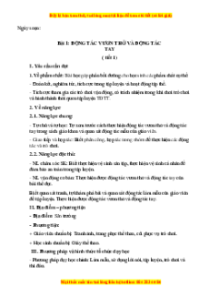 Giáo án Gdtc 3 Bài 1 Kết nối tri thức: Động tác Vươn thở và động tác tay