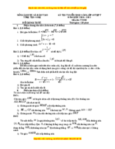 Đề thi vào 10 môn Toán tỉnh Trà Vinh (Hệ không chuyên) năm 2021