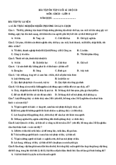 Bài tập ôn tập Cuối kì 2 GDCD 8 Cánh diều cấu trúc mới