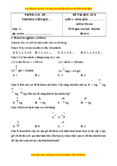 Đề thi cuối kì 2 Toán lớp 4 Kết nối tri thức (Đề 6)