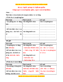 VBT Toán lớp 3 Bài 22 (Chân trời sáng tạo): Thực hành và trải nghiệm Tính chu vi sàn phòng học, chu vi sân trường