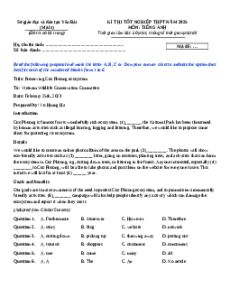 Đề thi thử tốt nghiệp Tiếng Anh 2025 Sở giáo dục và đào tạo Yên Bái