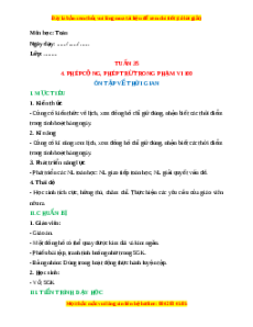 Giáo án Ôn tập về thời gian Toán lớp 1 Cánh diều