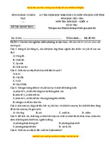 Đề thi HSG Hóa 11 năm 2023-2024 (Đề 18) có lời giải