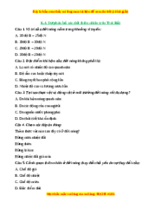 Trắc nghiệm Bài 25 Địa lí 6 Kết nối tri thức: Sự phân bố các đới thiên nhiên trên Trái Đất