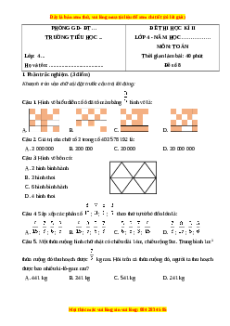 Đề thi cuối kì 2 Toán lớp 4 Cánh diều - Đề 8