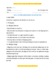 Giáo án Bài 2 Sinh học 12 Cánh diều: Sự biểu hiện thông tin di truyền