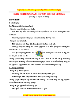 Giáo án Bài 12 Địa lí 8 Kết nối tri thức (2024): Môi trường và tài nguyên biển đảo Việt Nam