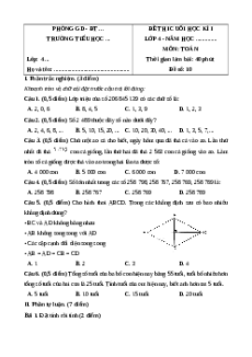 Đề thi cuối kì 1 Toán lớp 4 Kết nối tri thức - Đề 10