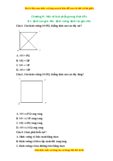 Trắc nghiệm Hình tam giác đều. Hình vuông. Hình lục giác đều Toán 6 Kết nối tri thức