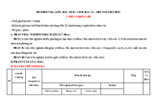 Bộ 5 đề thi giữa kì 2 Sinh học 11 Kết nối tri thức có đáp án