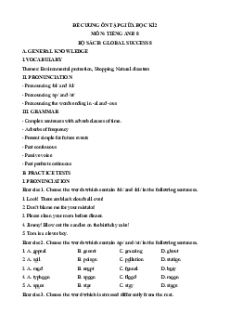 Đề cương ôn tập Giữa kì 2 Tiếng Anh 8 Global Success