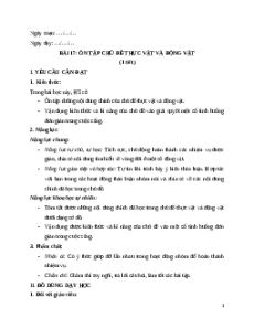 Giáo án Bài 17 Khoa học lớp 5 Kết nối tri thức: Ôn tập chủ đề Thực vật và động vật