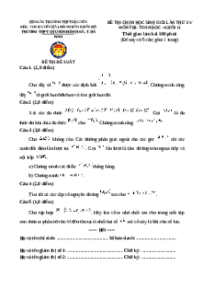 Đề thi HSG Toán 11 Trường THPT Chuyên Biên Hòa - Hà Nam