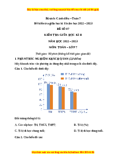 Đề thi giữa kì 2 Toán 7 Cánh diều có đáp án (Đề 7)