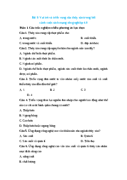 Trắc nghiệm Bài 9: Vai trò và triển vọng của thủy sản Công nghệ 12 Lâm nghiệp-Thủy sản Cánh diều
