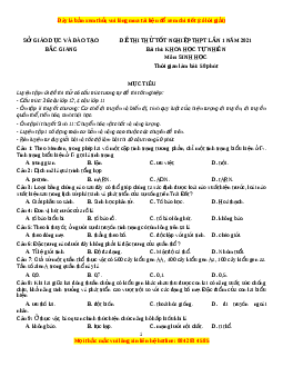Đề thi thử Sinh Học Sở Bắc Giang lần 1 năm 2021