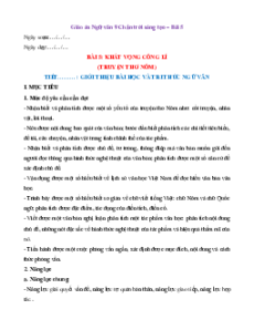 Giáo án Khát vọng công lí (Truyện thơ Nôm) 2024 Chân trời sáng tạo