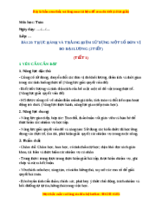 Giáo án Thực hành và trải nghiệm sử dụng một số đơn vị đo đại lượng Toán 4 Kết nối tri thức
