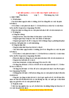 Giáo án Chủ đề chung 1 Địa lí 7 Chân trời sáng tạo: Các cuộc đại phát kiến địa lí thế kỉ XV – XVI