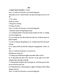 Đề thi Cuối kì 1 Tin học lớp 5 Chân trời sáng tạo (Đề 2)