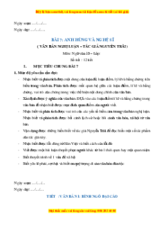 Giáo án Anh hùng và nghệ sĩ (2024) Chân trời sáng tạo
