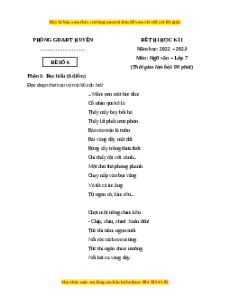 Đề thi cuối kì 1 Ngữ Văn lớp 7 Kết nối tri thức - Đề 6