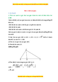 Lý thuyết Bài 2: Giải tam giác. Tính diện tích tam giác Toán 10 Cánh diều