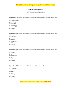 Trắc nghiệm Unit 4: In the picture Tiếng Anh 7 Chân trời sáng tạo