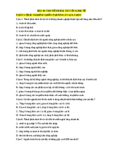 Trắc nghiệm Bài 10: Chuyển dịch cơ cấu kinh tế Địa lí 12 Đúng-Sai, Trả lời ngắn sách mới 2025