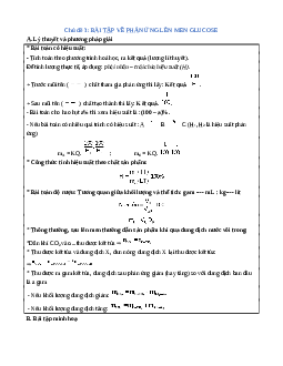 Chuyên đề dạy thêm Chủ đề 3: Bài tập về phản ứng lên men glucose Hóa học 12 (sách mới)