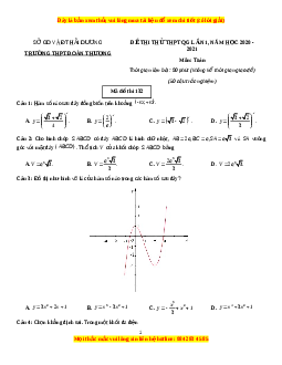 Đề thi thử Toán trường Đoàn Thượng năm 2021