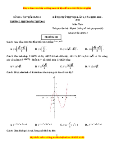 Đề thi thử Toán trường Đoàn Thượng năm 2021
