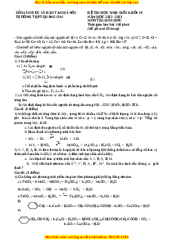Đề HSG Hóa 10 Trường THPT Quảng Oai năm 2023 có đáp án