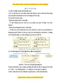 Lý thuyết Tin học 10 Cánh diều Bài 8: Câu lệnh lặp