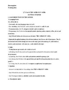 Giáo án Unit 8: The world of work Tiếng Anh 12 (mới CV 5512)