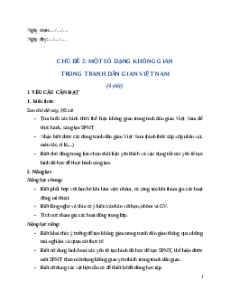 Giáo án Chủ đề 2 Mĩ thuật 4 Kết nối tri thức (năng lực số): Một số dạng không gian trong tranh dân gian Việt Nam