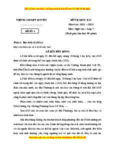 Đề thi cuối kì 1 Ngữ Văn lớp 7 Cánh diều có đáp án (đề 4)