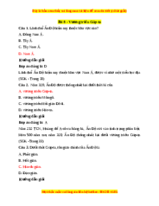 Trắc nghiệm Lịch sử 7 Bài 8 Chân trời sáng tạo: Vương triều Gúp-ta