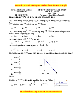 Đề thi vào 10 môn Toán tỉnh Tuyên Quang năm 2020