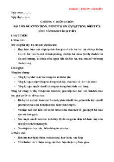 Giáo án Độ dài cung tròn, diện tích hình quạt tròn, diện tích hình vành khuyên Toán 9 Cánh diều