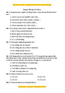 Trắc nghiệm Bài tập về Cacbon Hóa học 9